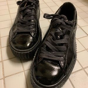 puma fenty platform black leather